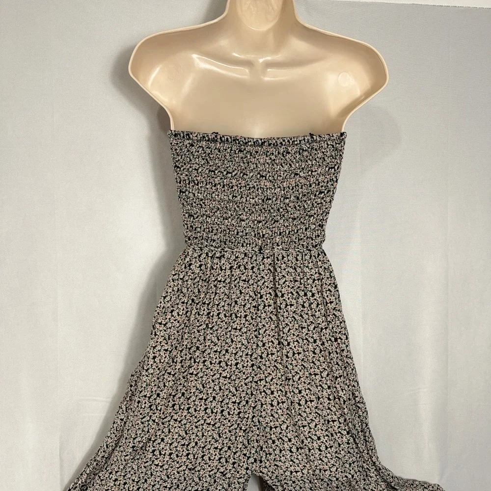 Free People Jumpsuit Smocked Strapless Floral Wide Leg Multi Women XS